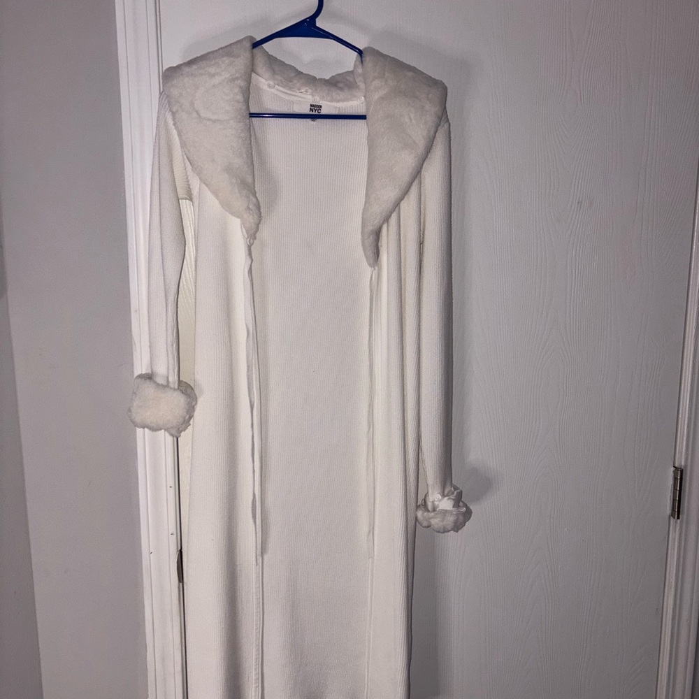 Chic White Long Cardigan